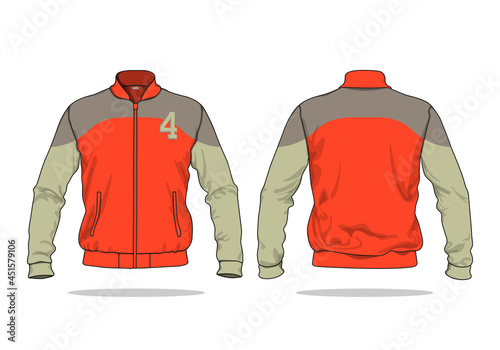retro vintage windbreaker jacket template
