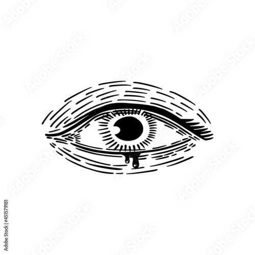 crying eyes hand drawn vector illustration