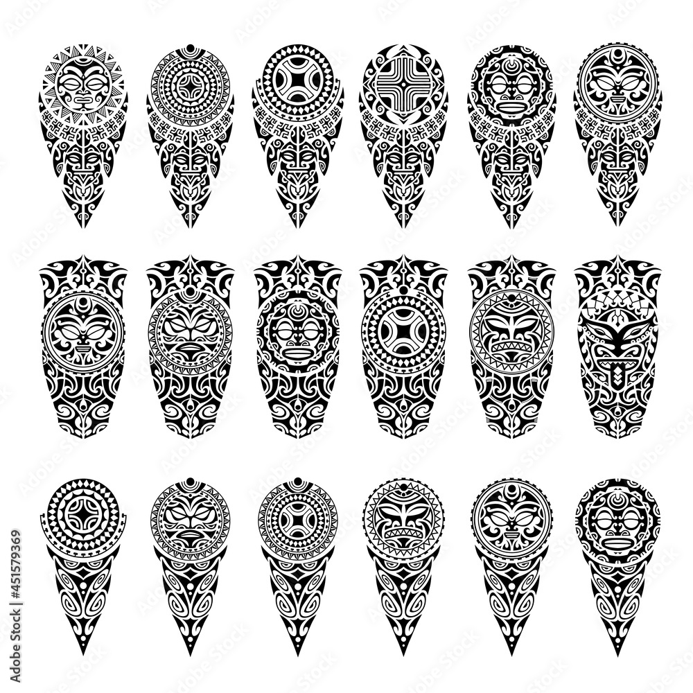 Premium Vector  Maori tribal style tattoo pattern fit for a leg with  example on body