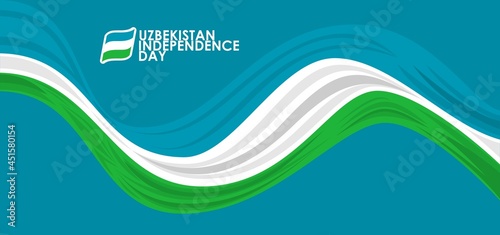 vector illustration of 1st September Uzbekistan Happy Independence Day. Web header or banner design with stylish text 1st September and Abstract ornament Background.