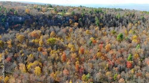 Top view of the autumn forest, Minnewaska State Park Preserve. New York, United States. photo