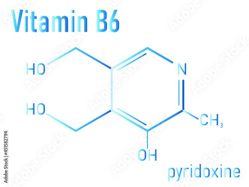 Vitamin B6 (pyridoxine) molecule. Skeletal formula.