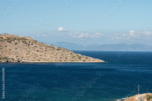 Panorama with sea view on Daskalio gulf in Keratea in Athens in Greece photo