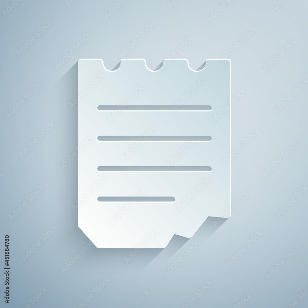 Paper cut Notebook icon isolated on grey background. Spiral notepad icon. School notebook. Writing pad. Diary for school. Paper art style. Vector