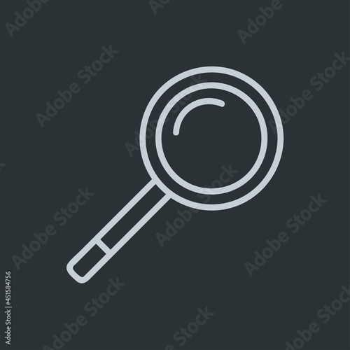 Magnifying glass icon vector on navy background