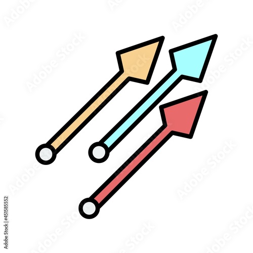 Lance Vector Line Filled Icon Design