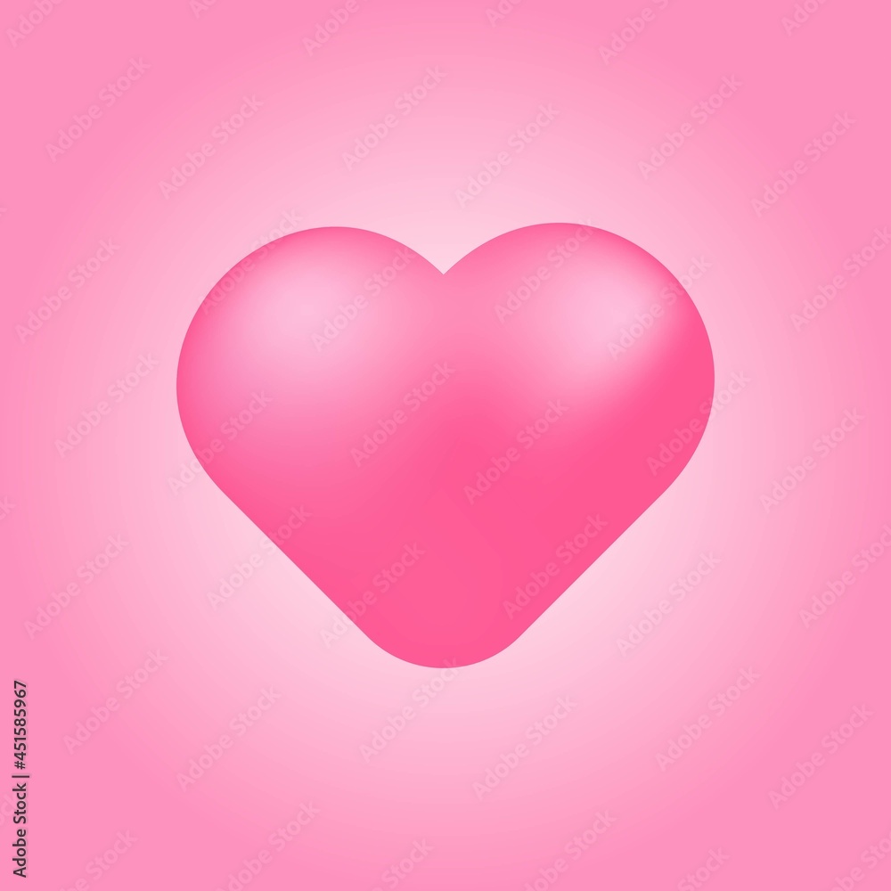 Pink heart icon. Vector illustration. Valentine's Day. Icon valentine.