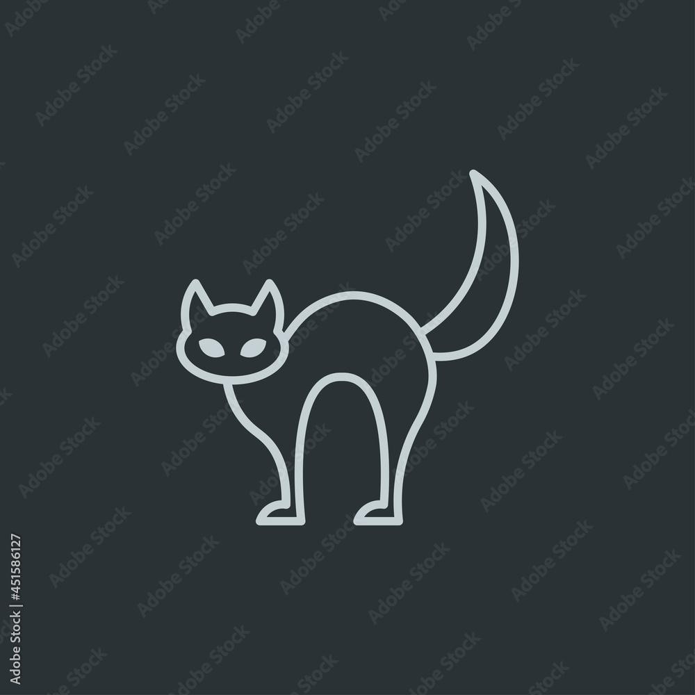 Naklejka premium Cat icon vector on navy background