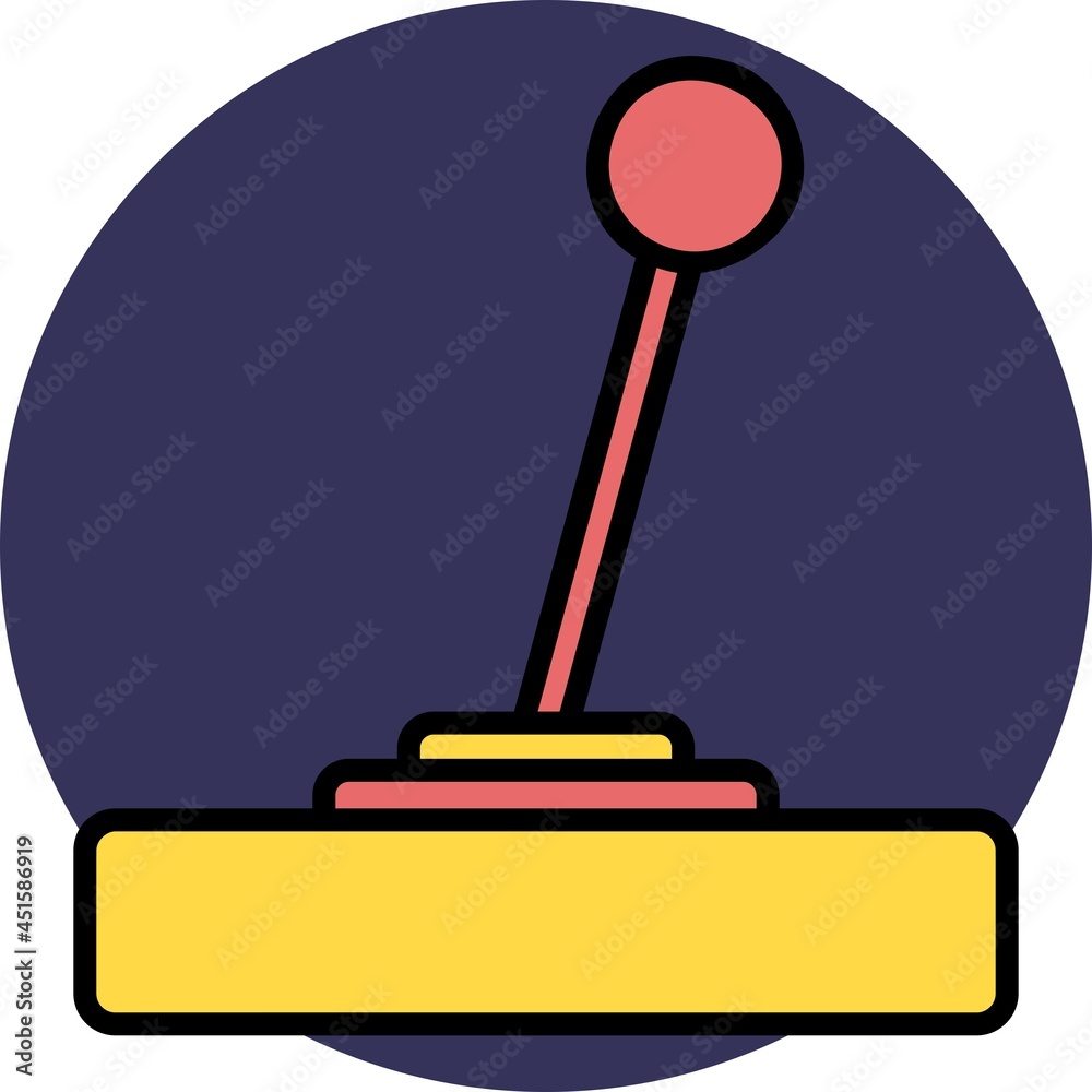 JoyStick Vector Line Filled Circle Icon Design JoyStick Vector Line Filled Circle Icon Design