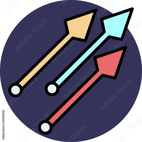 Lance Vector Line Filled Circle Icon Design