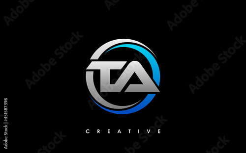 TA Letter Initial Logo Design Template Vector Illustration photo
