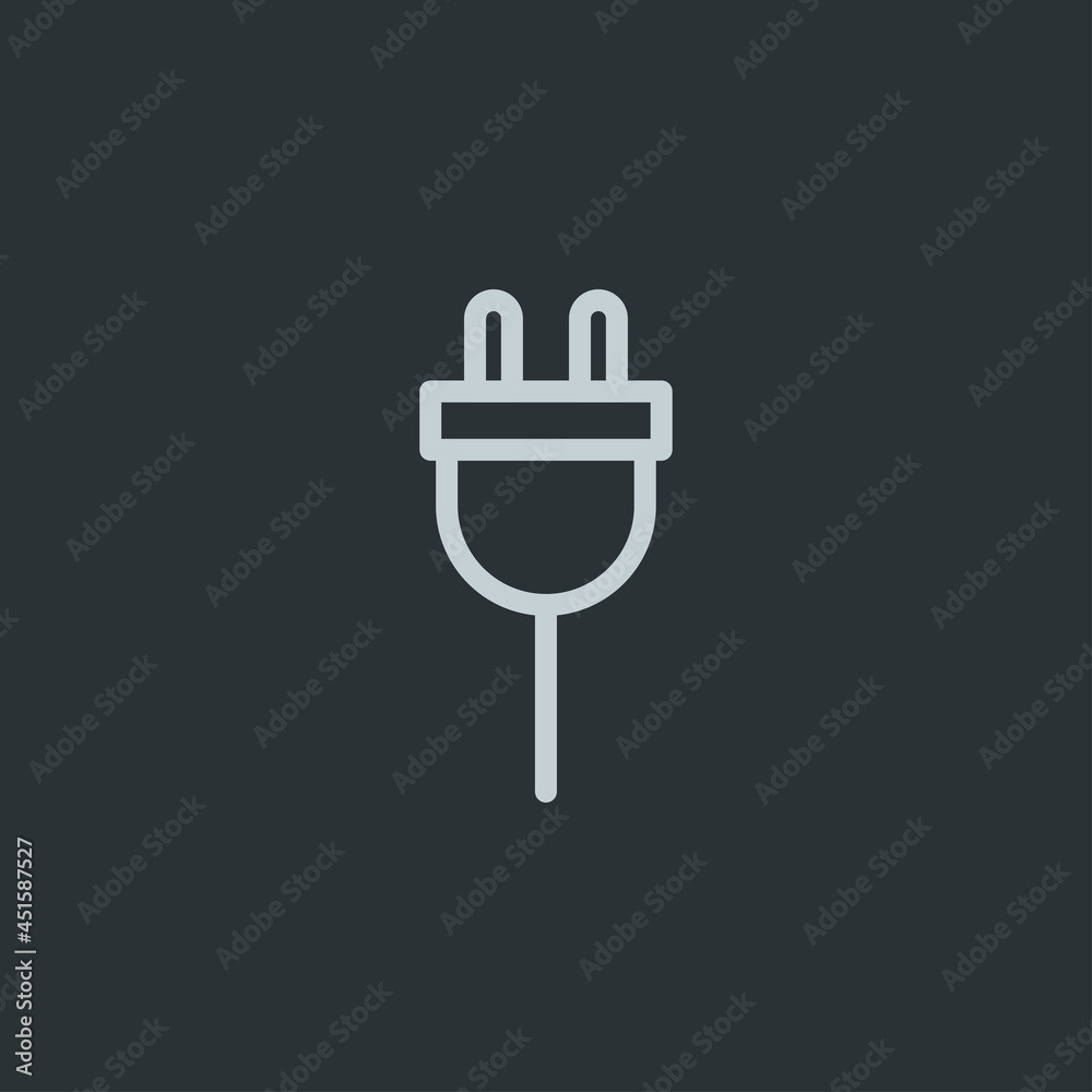 plug icon vector on navy background plug icon vector on navy background