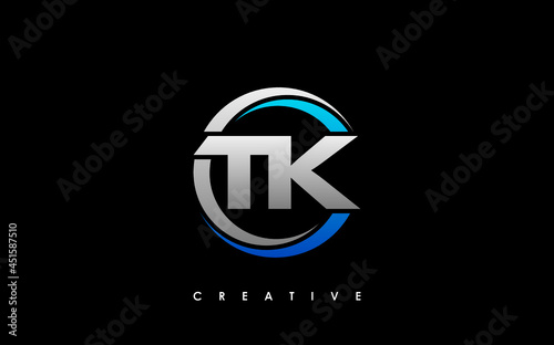 TK Letter Initial Logo Design Template Vector Illustration