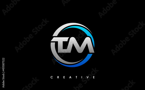 TM Letter Initial Logo Design Template Vector Illustration