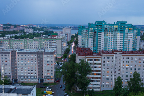 city ​​streets in russia at dawn