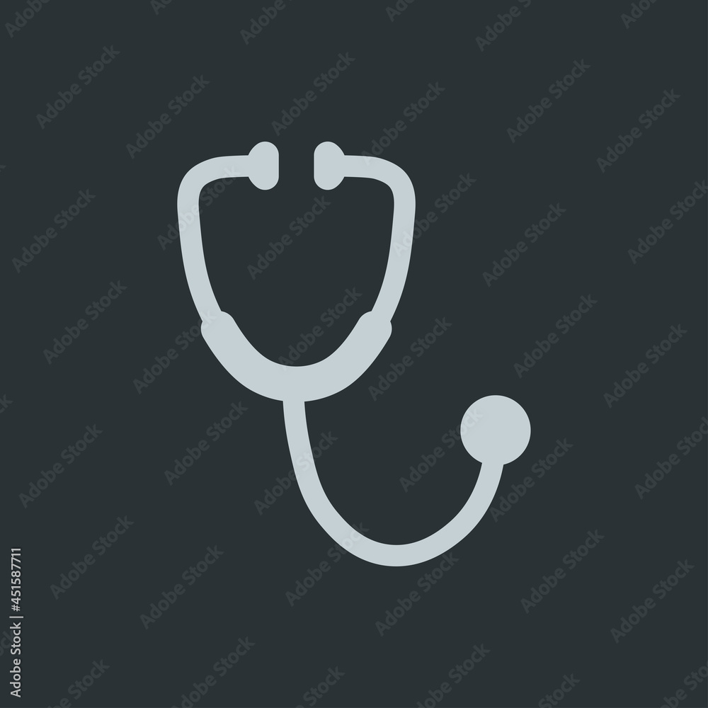 Stethoscope icon vector on navy background Stethoscope icon vector on navy background