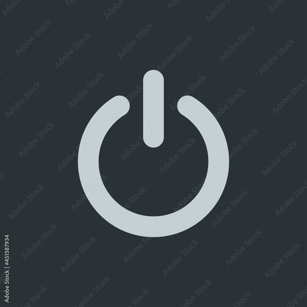 Power button icon on navy background Power button icon on navy background
