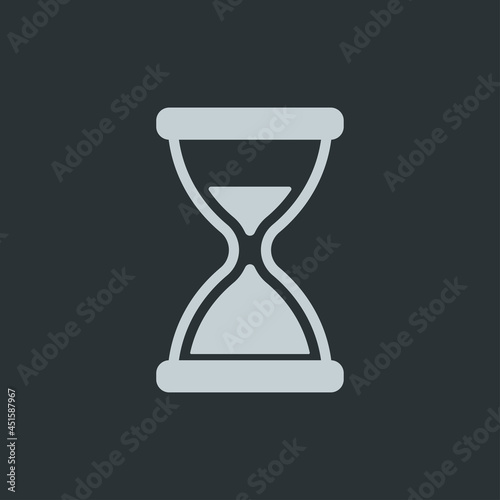 Hourglass icon on navy background