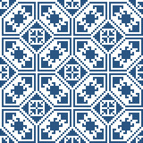 Zmijanjski vez embroidery style vector folk art seamless pattern - textile or fabric print design from Bosnia and Herzegovina 
