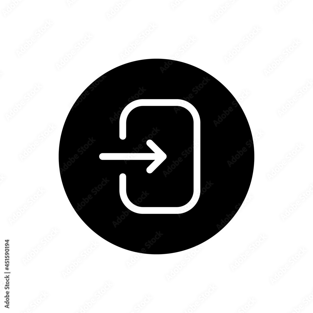 Login vector glyph icon . Filled circular Login vector glyph icon . Filled circular