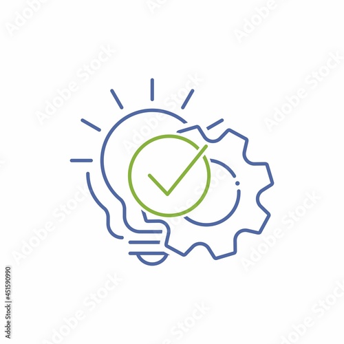 Implement the idea. Vector linear icon isolated on white background.