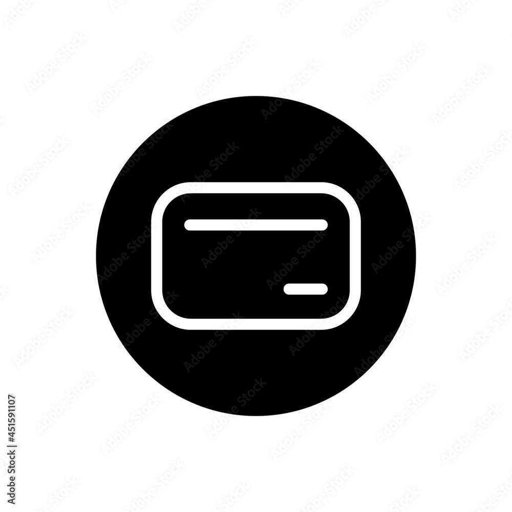 Credit card vector glyph icon . Filled circular Credit card vector glyph icon . Filled circular