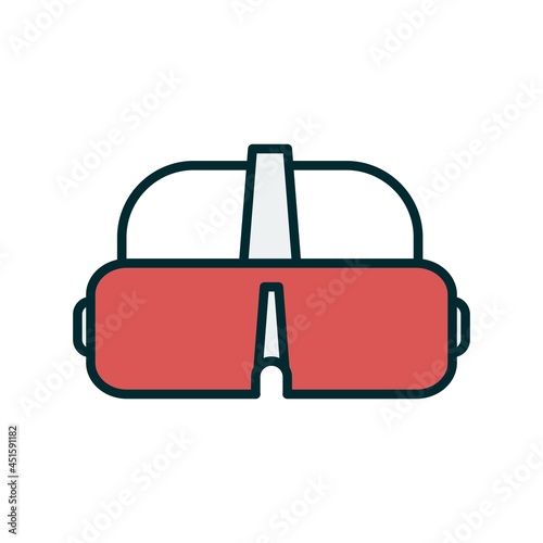 VR Glasses Vector Line Two Color Icon Design