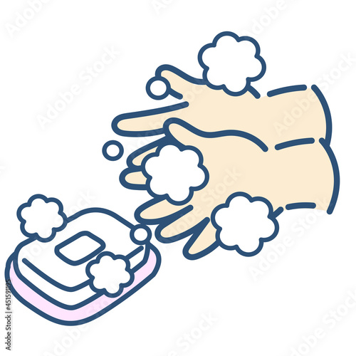 石鹸で手を洗う