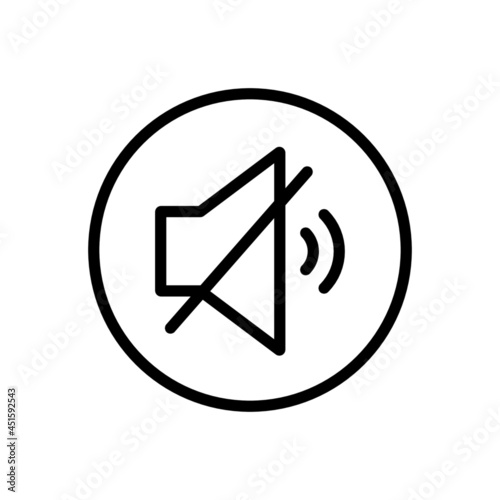 Sound mute vector line icon . Editable Stroke