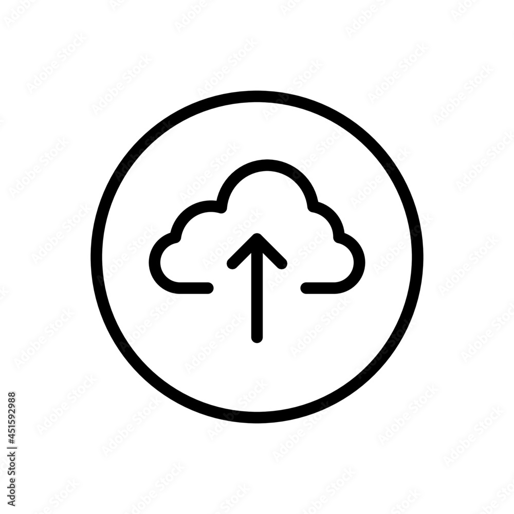 Cloud upload vector line icon . Editable Stroke Cloud upload vector line icon . Editable Stroke