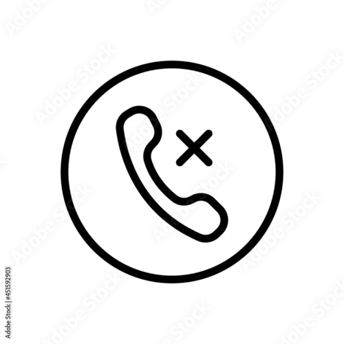 Missed call vector line icon . Editable Stroke
