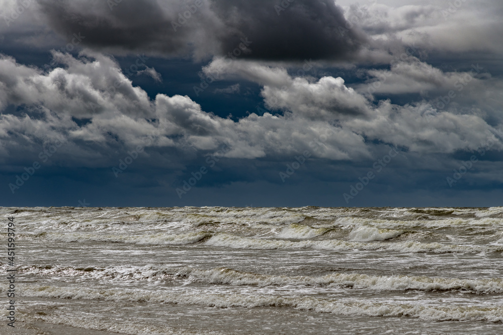 Gray and stormy Baltic sea in late summer. Gray and stormy Baltic sea in late summer.