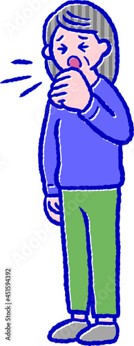 咳をする女性