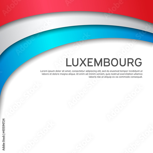 Abstract waving luxembourg flag. Paper cut style. Creative background for design of patriotic holiday card. National poster. State luxembourgish patriotic cover, flyer. Vector tricolor design