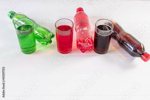 soft drink in a glass on a white background