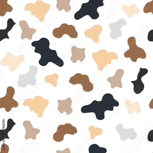 Seamless pattern of abstract spots in a scandinavian style for childrens print