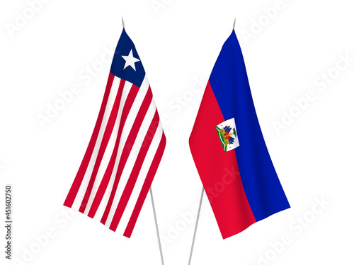 Republic of Haiti and Liberia flags