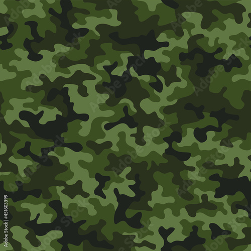 Camouflage texture seamless pattern. Abstract modern military camo background for fabric and fashion textile print. Vector illustration.
