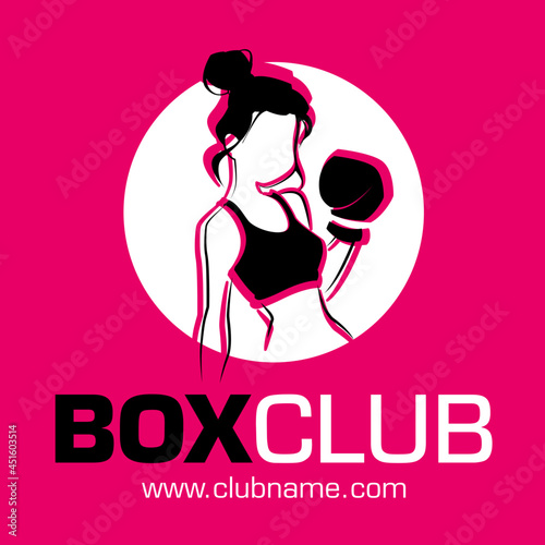 Logo club box féminin salle sport entrainement femme