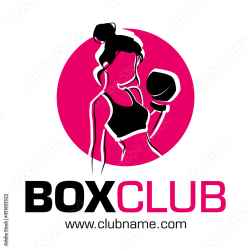 Logo club box féminin salle sport entrainement femme