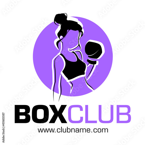 Logo club box féminin salle sport entrainement femme