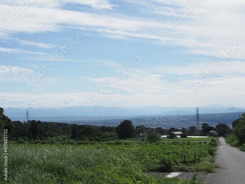 Scenery of Shibukawa city in early autumn 