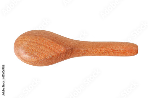 Wooden Spoon Isolate White Background 