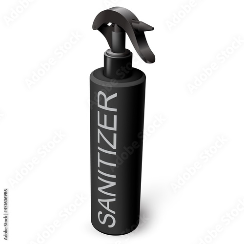 Vector black sanitizer spray dispenser