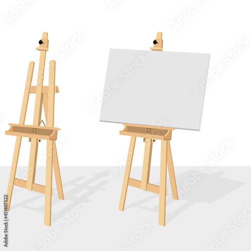 Wooden easel for painting and drawing