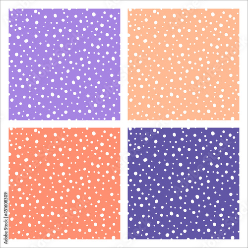 Set of 4 pastel patterns with white dots