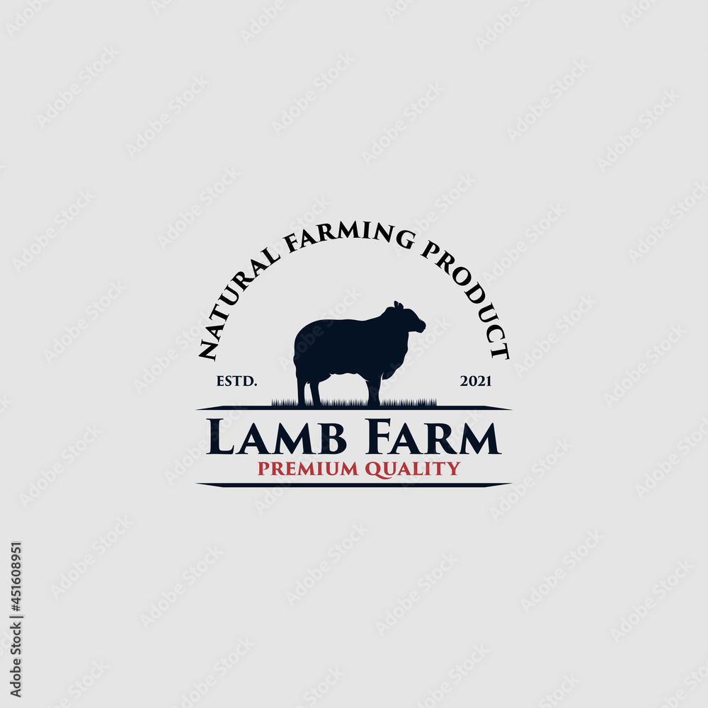 Obraz premium Lamb farm premium quality logo design