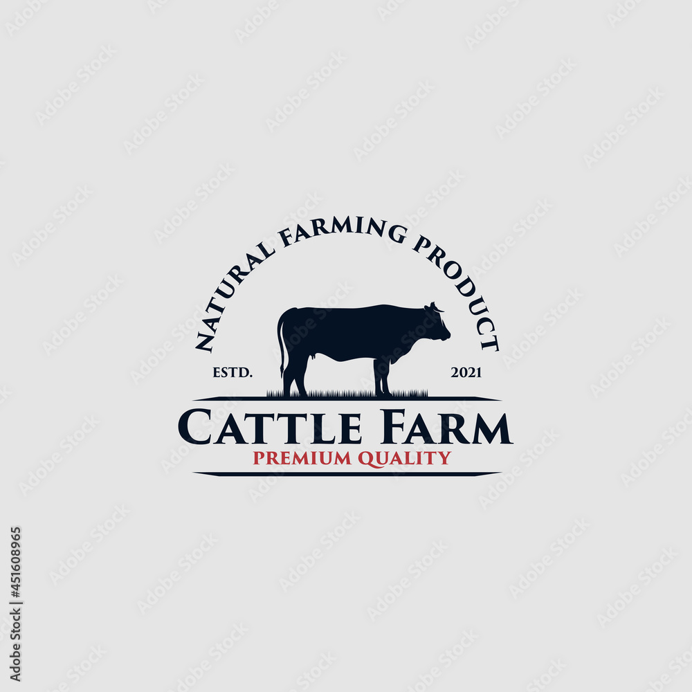 Obraz premium Cattle farm premium quality logo design