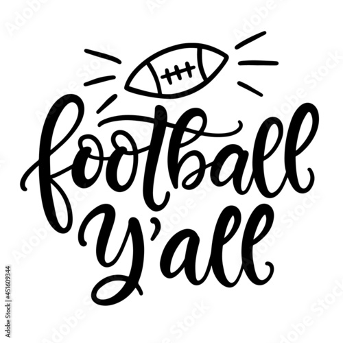 Football ya'll hand written lettering template