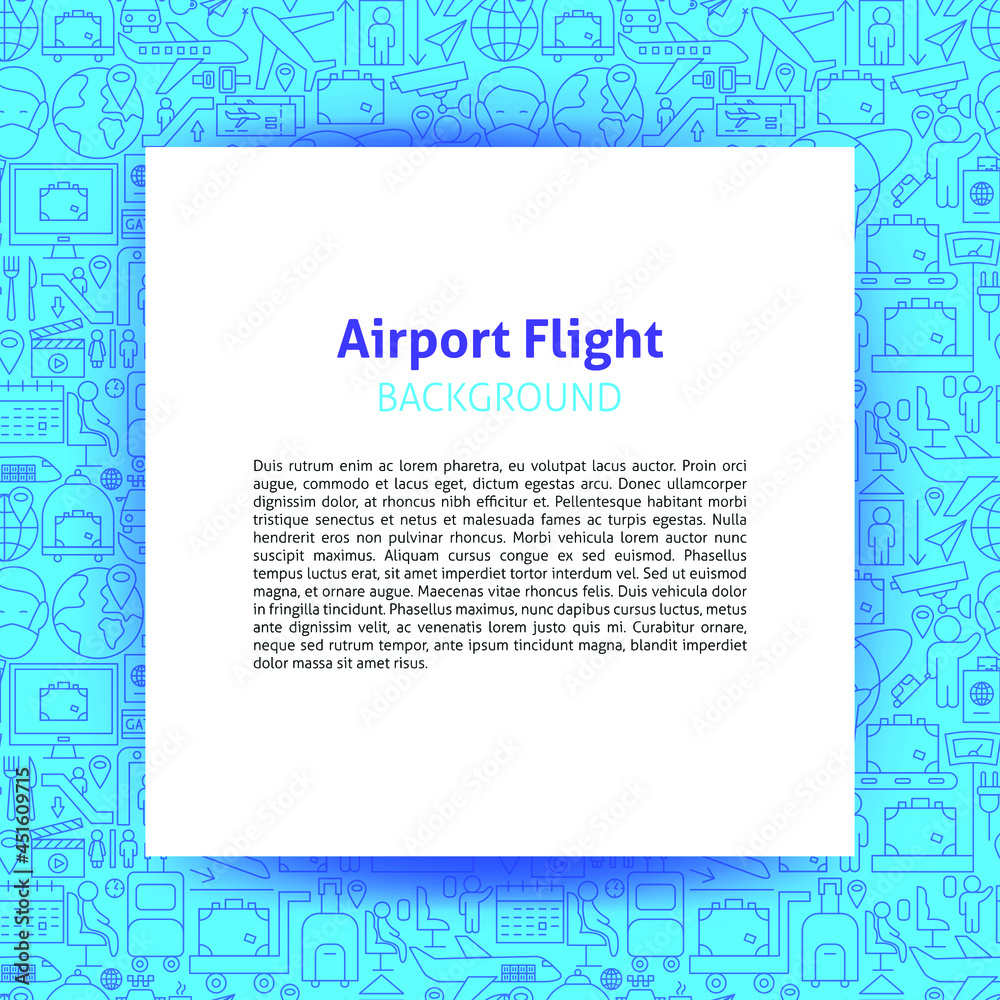 Airport Flight Paper Template. Vector Illustration of Outline Design. Airport Flight Paper Template. Vector Illustration of Outline Design.